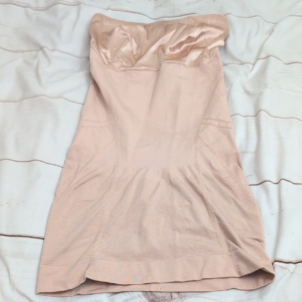 SPANX Slimmer & Shine Strapless Slip Rose Gold Large Shapewear 1059